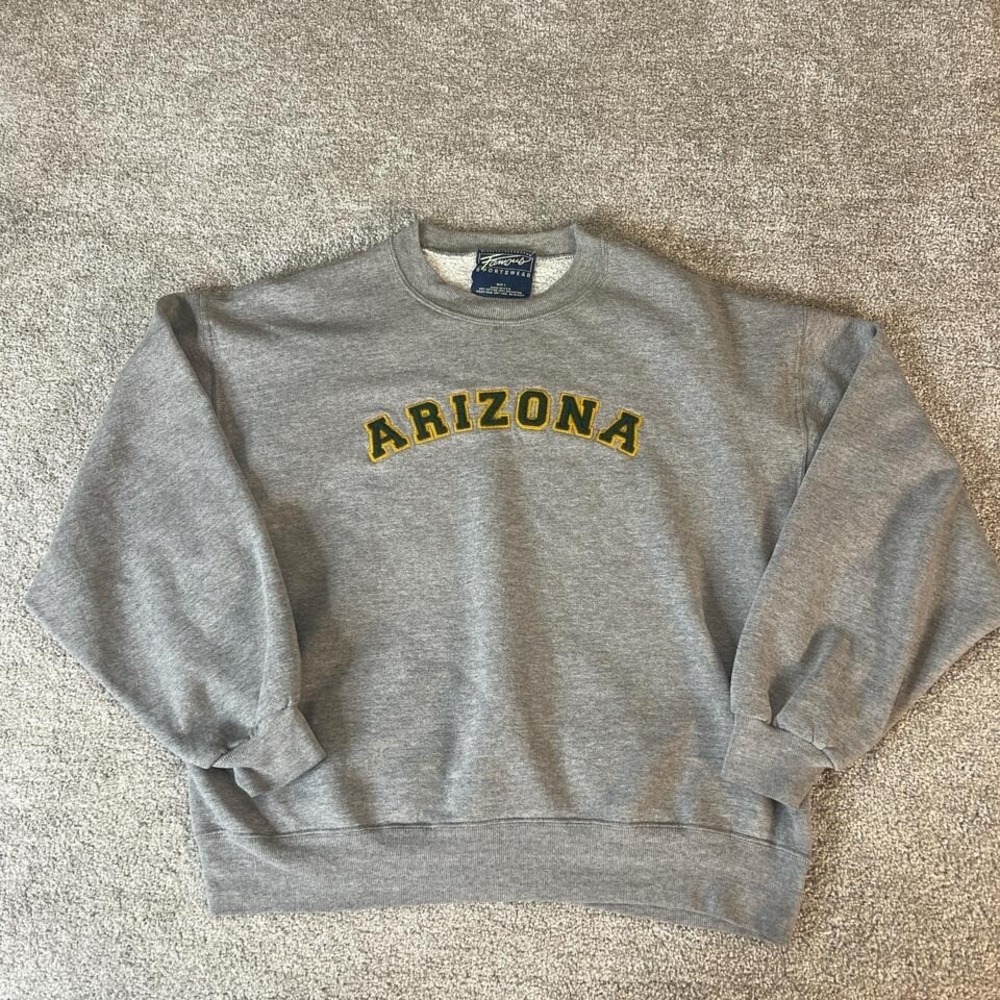 Vintage 90s Famous Sportswear Arizona Crewneck Sweatshirt USA Made Embroidered
